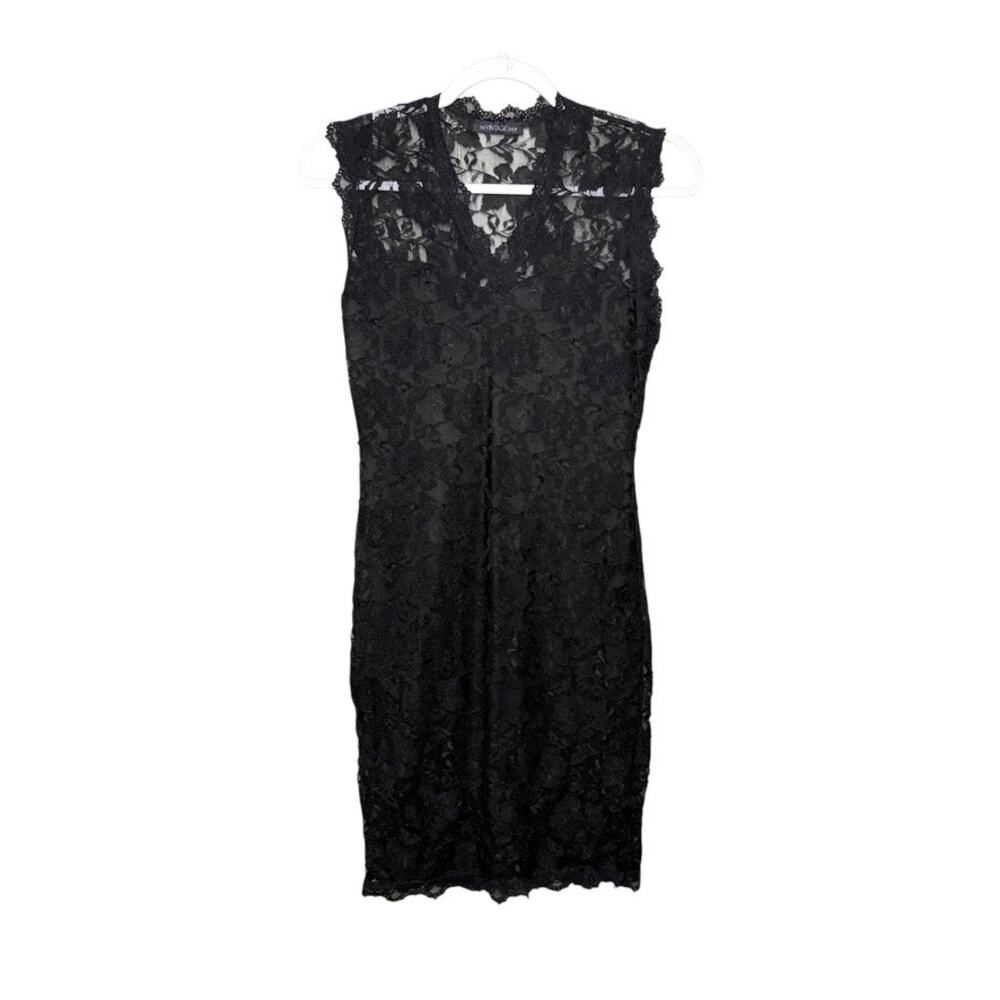 The Vintage Shop Sleeveless Lace Dress Women L Black Whimsical‎ Goth 90s Y2K